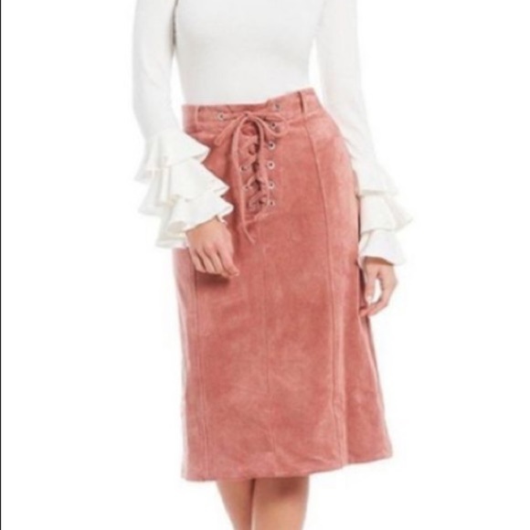 Gianni Bini Faux Suede Skirt - Picture 3 of 11